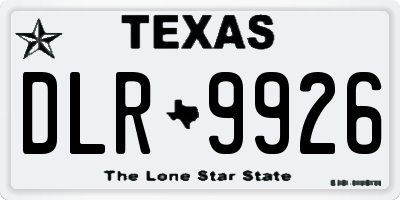 TX license plate DLR9926