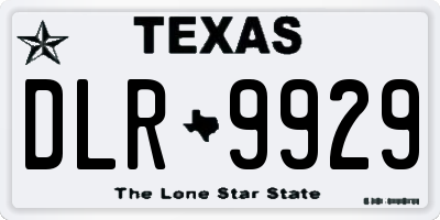 TX license plate DLR9929