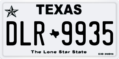 TX license plate DLR9935