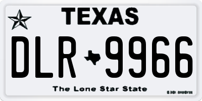 TX license plate DLR9966