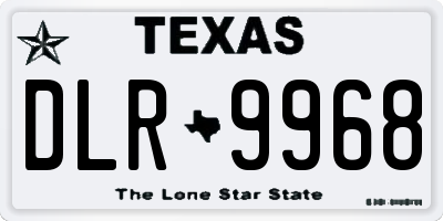 TX license plate DLR9968