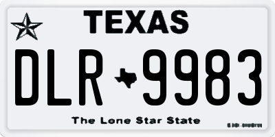 TX license plate DLR9983