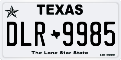 TX license plate DLR9985
