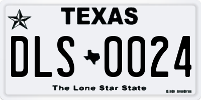 TX license plate DLS0024