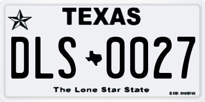 TX license plate DLS0027
