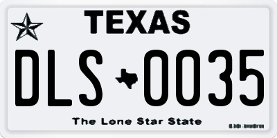 TX license plate DLS0035