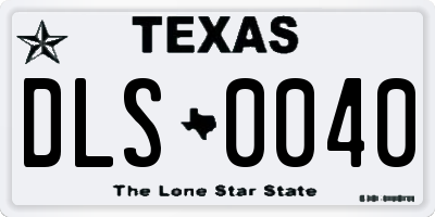 TX license plate DLS0040