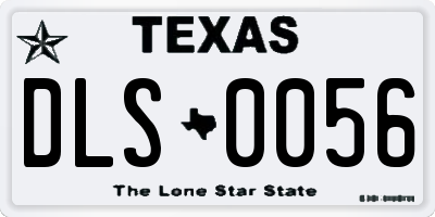 TX license plate DLS0056