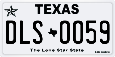TX license plate DLS0059