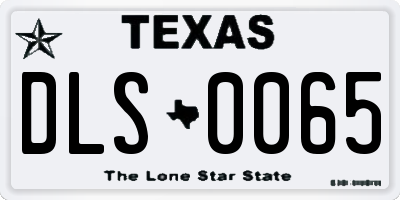 TX license plate DLS0065