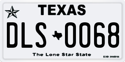 TX license plate DLS0068