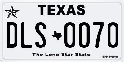 TX license plate DLS0070
