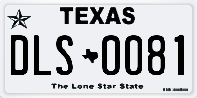TX license plate DLS0081