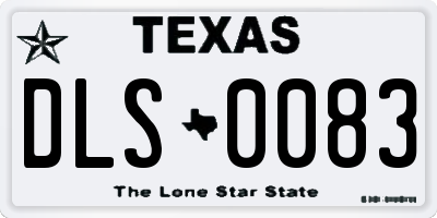 TX license plate DLS0083