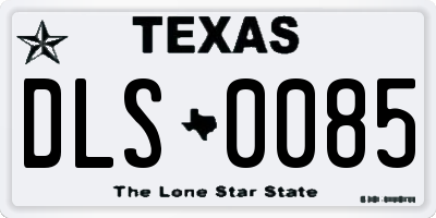 TX license plate DLS0085