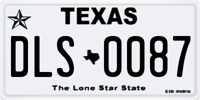TX license plate DLS0087