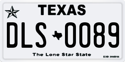 TX license plate DLS0089