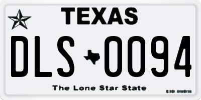 TX license plate DLS0094