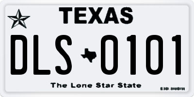 TX license plate DLS0101