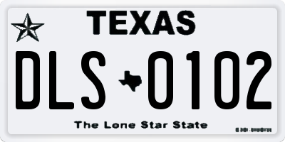 TX license plate DLS0102