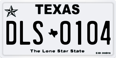 TX license plate DLS0104