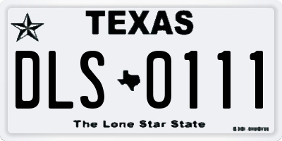 TX license plate DLS0111