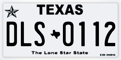 TX license plate DLS0112