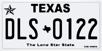 TX license plate DLS0122