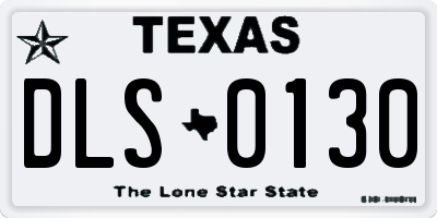 TX license plate DLS0130