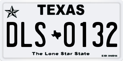 TX license plate DLS0132