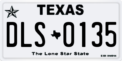 TX license plate DLS0135