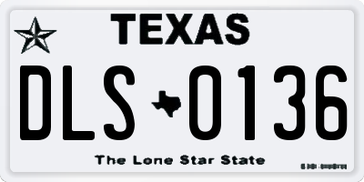 TX license plate DLS0136