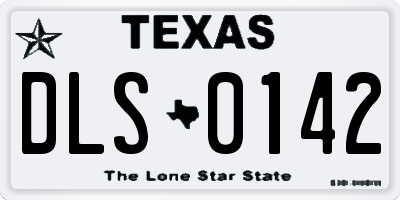 TX license plate DLS0142