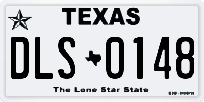 TX license plate DLS0148