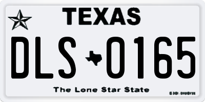 TX license plate DLS0165