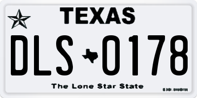 TX license plate DLS0178
