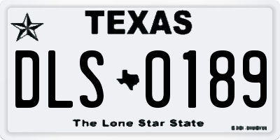 TX license plate DLS0189