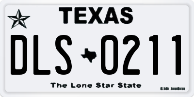 TX license plate DLS0211