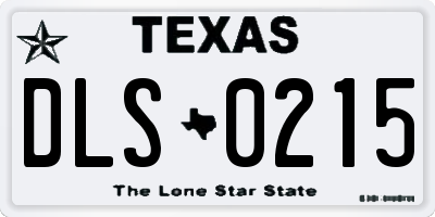 TX license plate DLS0215