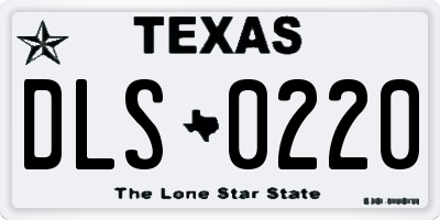 TX license plate DLS0220
