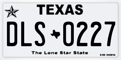 TX license plate DLS0227