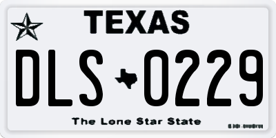 TX license plate DLS0229