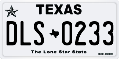 TX license plate DLS0233