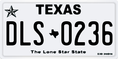 TX license plate DLS0236