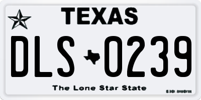 TX license plate DLS0239