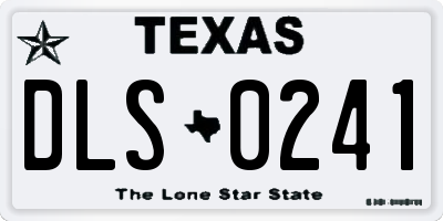 TX license plate DLS0241