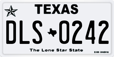 TX license plate DLS0242