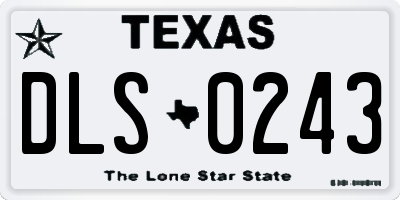 TX license plate DLS0243
