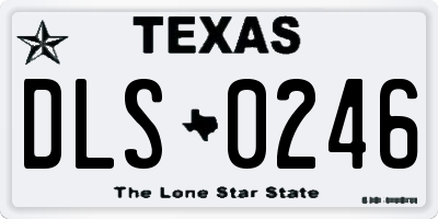 TX license plate DLS0246