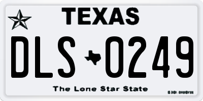 TX license plate DLS0249